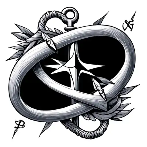 Compass Anchor Infinity Symbol Intertwined