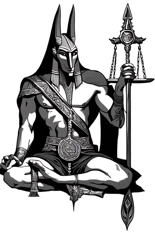 Anubis Holding The Balance