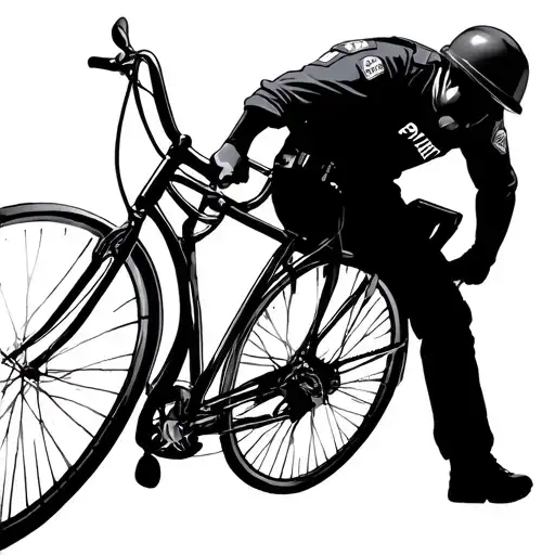 Bicycle Police Officer Silhouette
