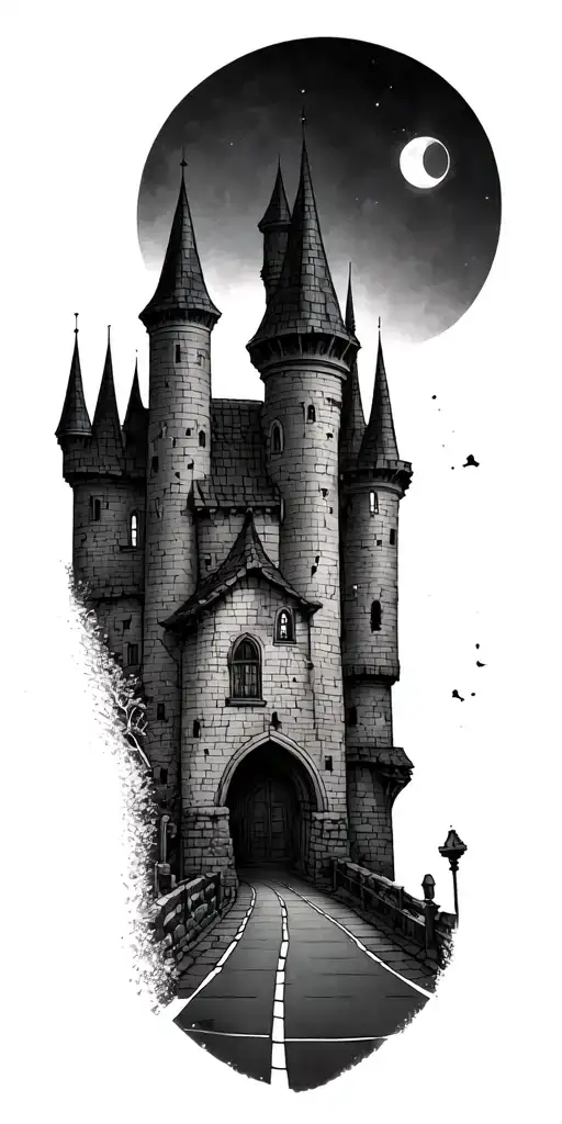 Castle With Road Leading