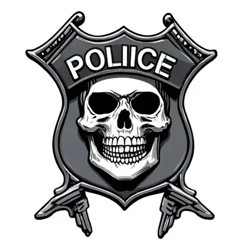 Police Badge With A Skull