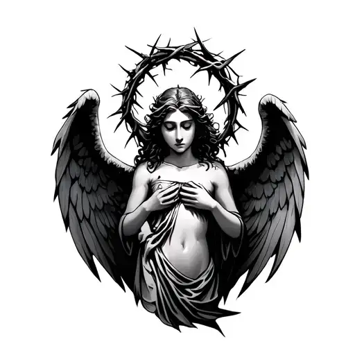 Crown Of Thorns Angel Holding