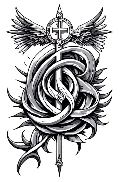 Religious Symbols Intertwined