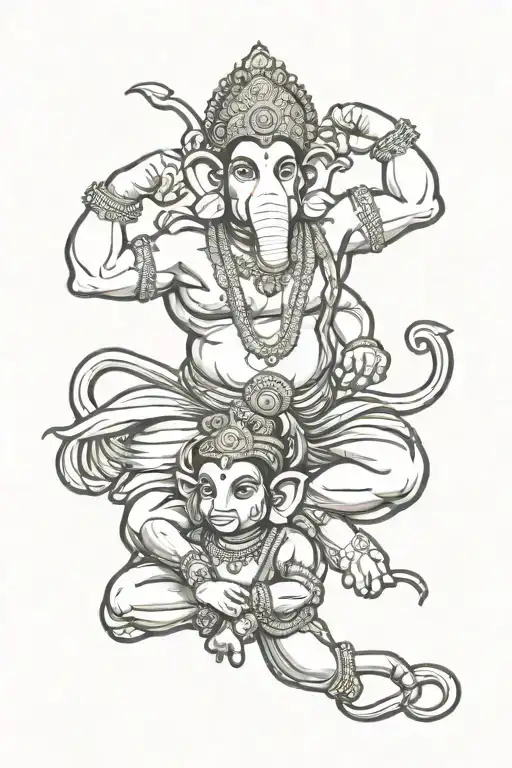 Hanuman And Ganesh