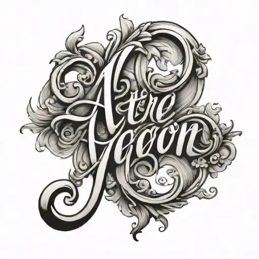 The Name Agon In Black Cursive Elegant Writing