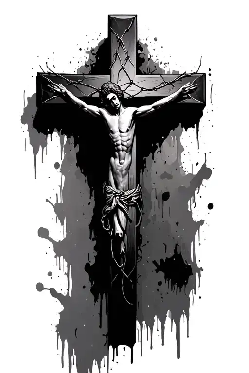 Cristian Cross With Brabed Wire