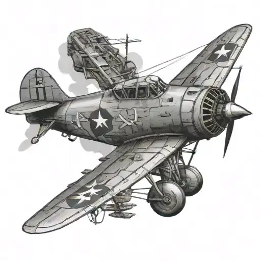 Crackin World War 2 Ship Suicide Bomber Plane Flying