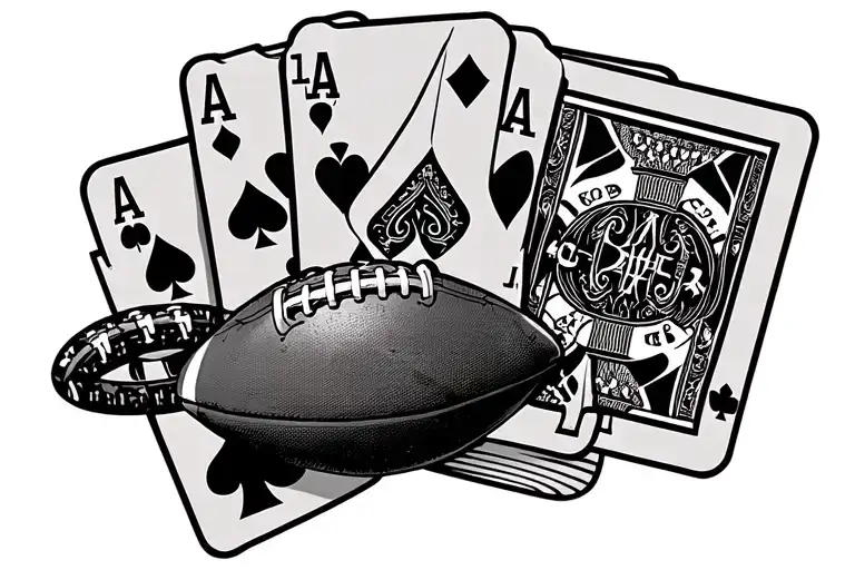 Football And Playing Cards Gambling Themed