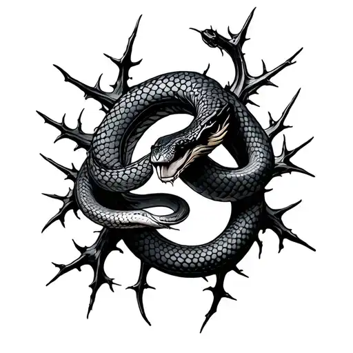 Snake And Thorns Wrapped