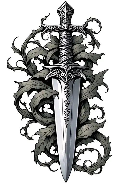 Dagger With Vines Wrapped Loosely