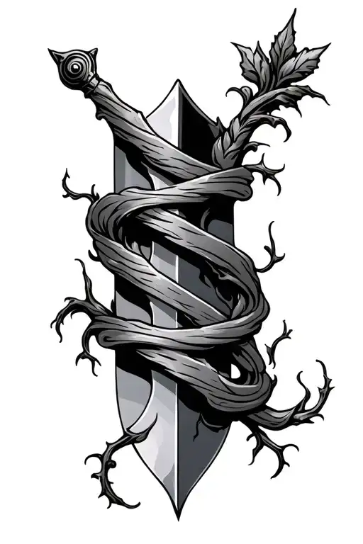 Dagger With Vines Wrapped Loosely