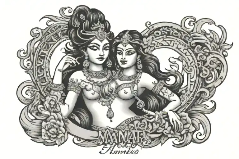 Name Mamta With Goddess On Lower Belly