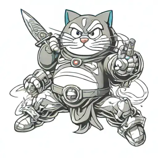 Doraemon With Weapons And Money