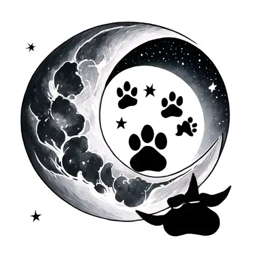 Triple Moon And Pawprint