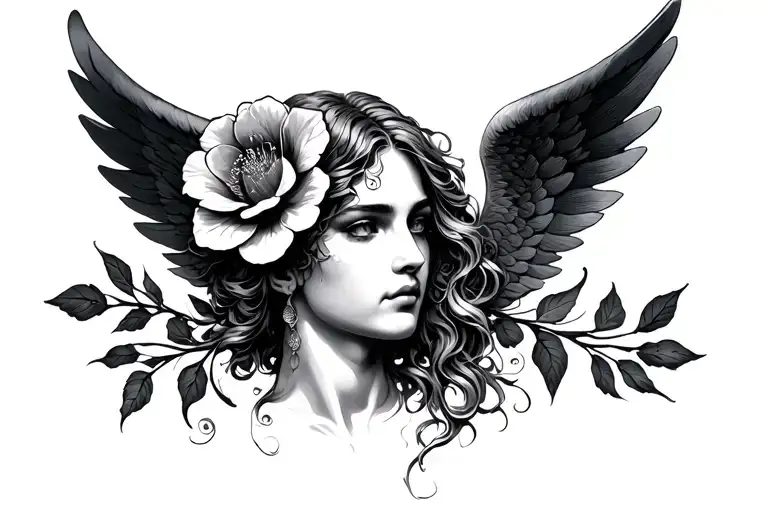 Flower Armband With The Head Fallen Angel