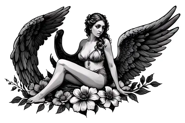 Flower Horizontal Armband Fallen Angel Sitting