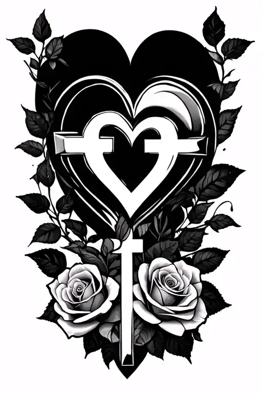 Roses And Crome Heart Crosses