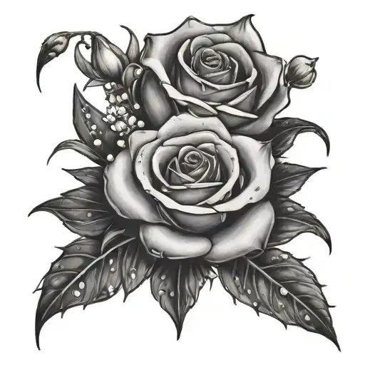 Rose And Lily Of The Valley Flower