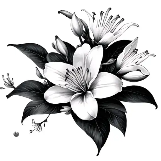 Cherry Blossom And Spider Lilies