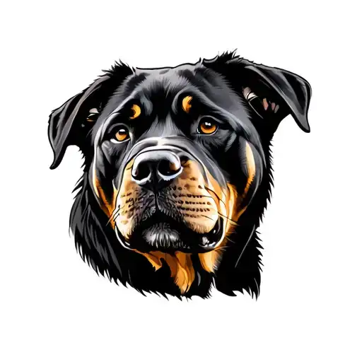 Rottweiler And Lion Head