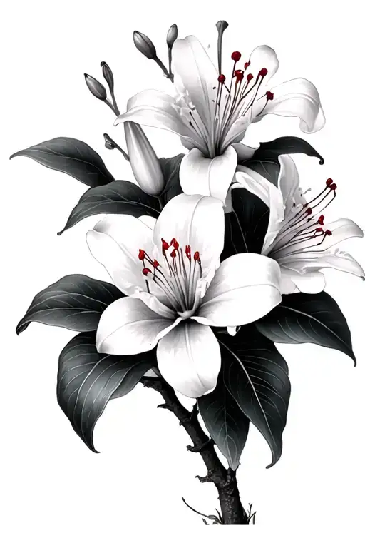 Cherry Blossom And Spider Lilies