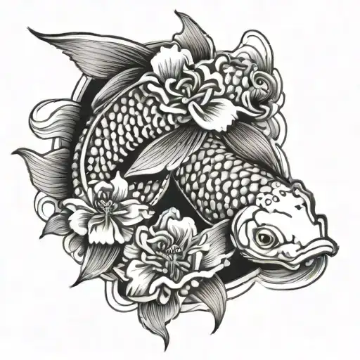 Koi Fish Flowers