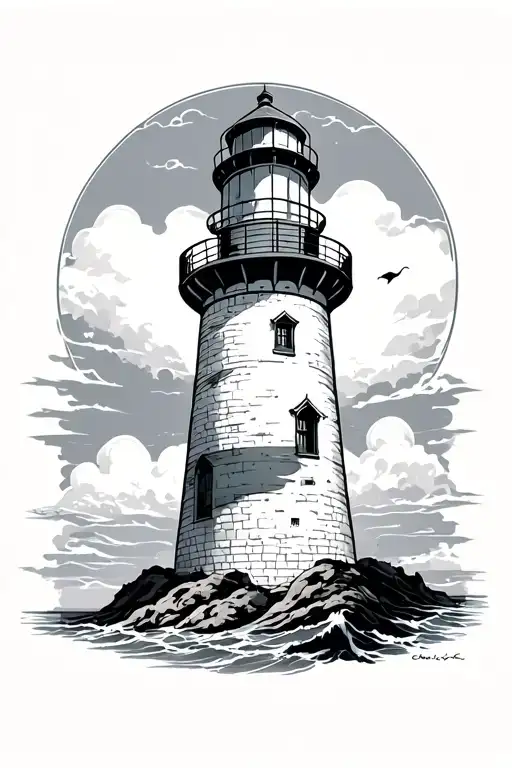 Lighthouse With Observatory At The Top