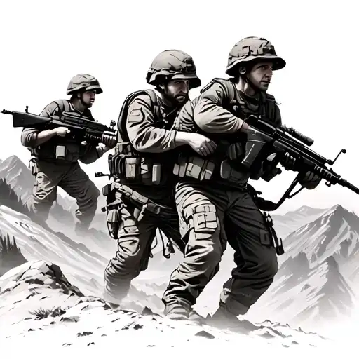 Us Army Soldiers Fighting In The Mountains Of Afghanistan