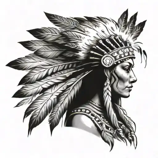 Native American Lady With Headress