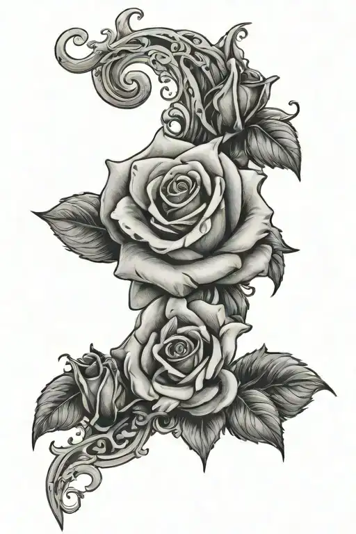 Name Brooke With Rose Intertwined