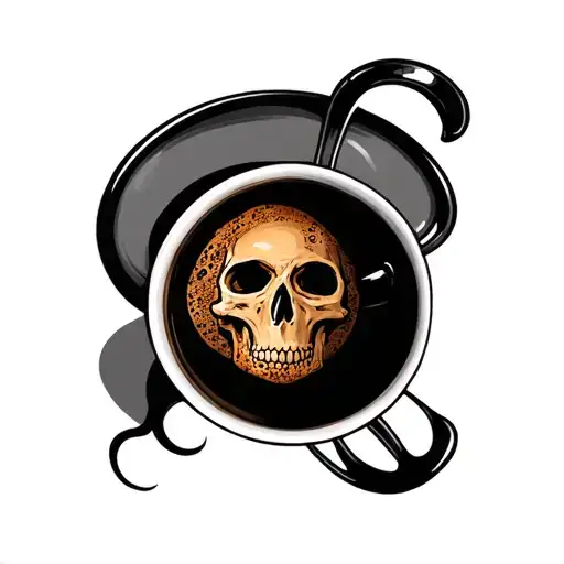 Death Drinking Coffee