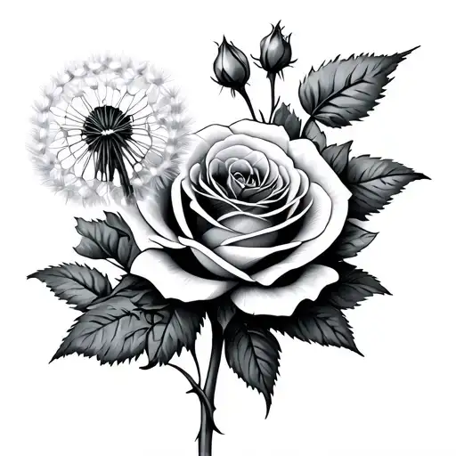 Dandelion And Roses