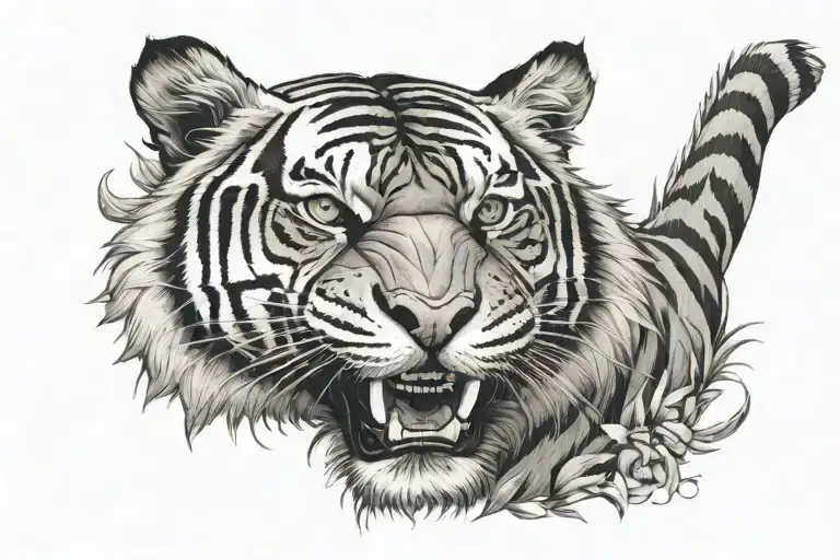 Tiger Wrapping From Shoulder To Bicep