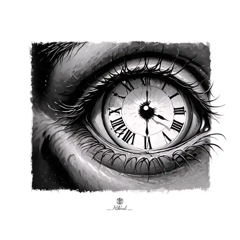 Eye With A Clock In The Puppil