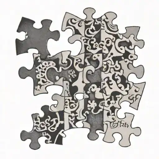 Kohle Coen Easton Written Using Puzzle Pieces
