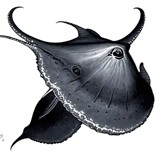 Two Stingrays Swiming Upwards