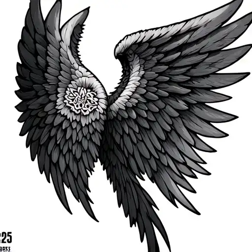 Angle Wings With 1941-2025 Above The Wings In Roman Numerals