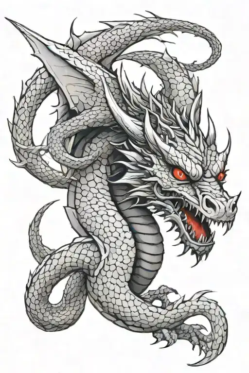 Black Dragon With Red Eyes That Seems To Evolve