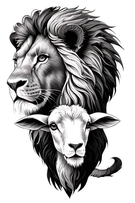 Lion And Lamb Looking