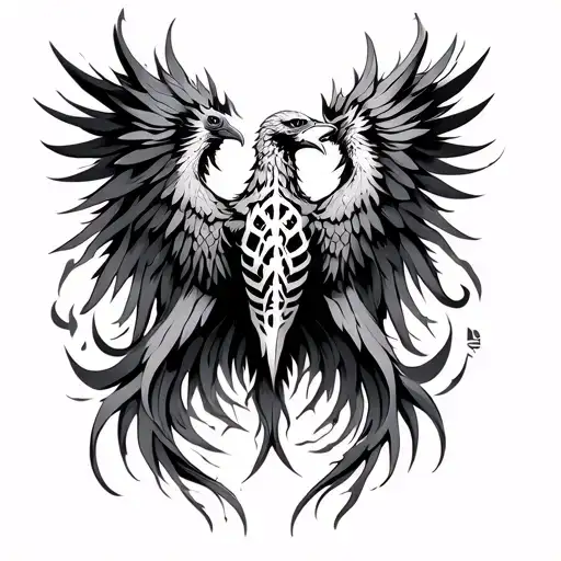 Phoenix Rising Tribal Rib Cage Men