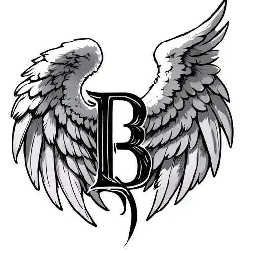Angel Wings With Letter B