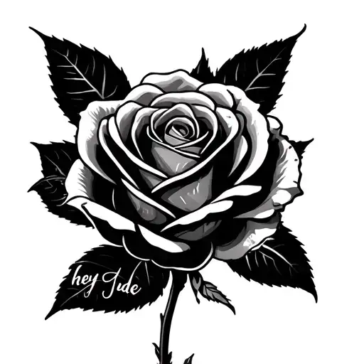 Minilimist Rose With Hey Jude Lyrics Incorporated Within
