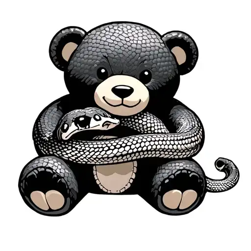 Snake Strangling Teddy Bear