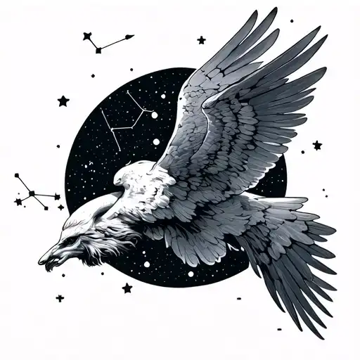 Icarus With Background Constellation Fineline