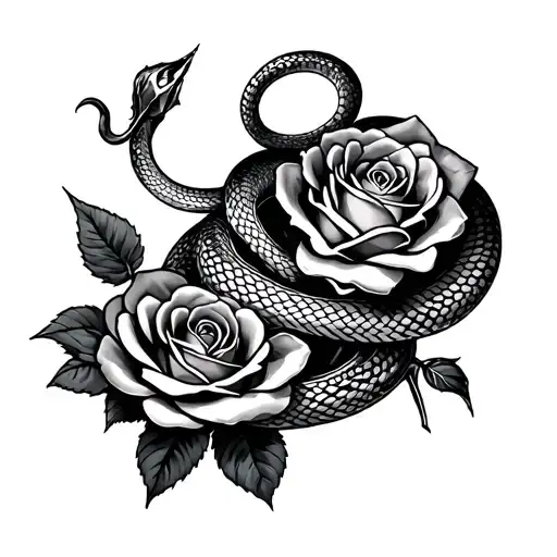 Snake And Roses