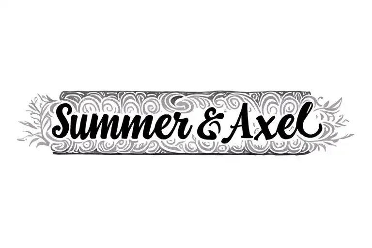 A Smaller Name Tattoo Design Of The Names Summer And Axel