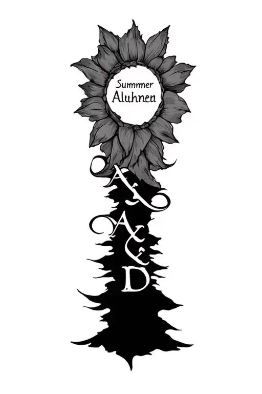 A Smaller Name Tattoo Design Of The Names Summer And Axel