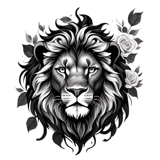 Lion And Rose Intertwined