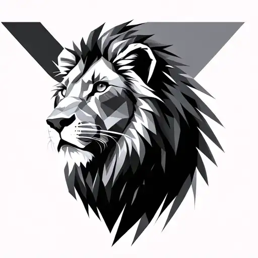 Lion Geometric Design Incorporating