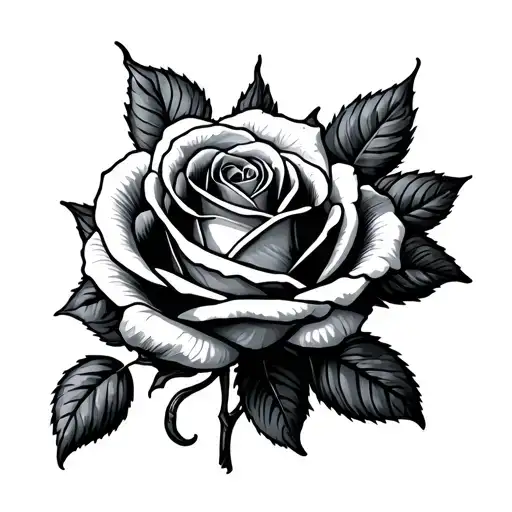 Rose With Roman Numerals